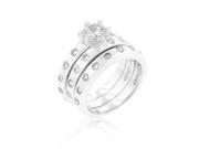 Icon Bijoux R08294R C01 08 Bezel Set Engagement Ring Set Size 08
