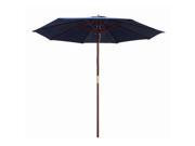 March Products SOW908 P04 Four Seasons Courtyard 9 ft. Navy Wood Market Umbrella