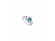 Fine Jewelry Vault UBJ2833W14QD 101RS6 Blue Diamond Engagement Ring 14K White Gold 1.50 CT Size 6