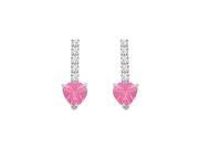 FineJewelryVault UBER811DPTW 101 Diamond and Pink Topaz Earrings 14K White Gold 1.25 CT TGW