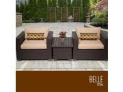 TKC Belle 3 Piece Outdoor Wicker Patio Furniture Set