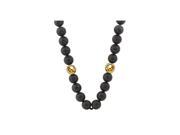Fine Jewelry Vault UBNCBK9BOXY14 10 MM Beads and Black Onyx Necklace with 14K Yellow Gold filigree lock