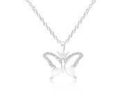 Icon Bijoux P11401R C01 Cz Butterfly Pendant Necklace