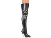 Pleaser SED3010_B_PU 7 Classic Plain Thigh Boot Black Size 7