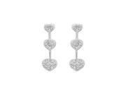 FineJewelryVault UBER9006W14D 101 Diamond Heart Journey Earrings 14K White Gold 0.50 CT Diamonds