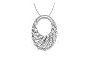Fine Jewelry Vault UBNPD32237AGCZ Cubic Zirconia Oval Fashion Pendant in 925 Silver 0.25 CT TGWPerfect Jewelry Gift for Women