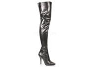 Pleaser SED3000_B_PU 14 Plain Stretch Thigh Boot Black Size 14