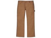 Dickies DU250RBD 32 34 Mens Relaxed Straight Fit Duck Carpenter Jean Rinsed Brown 32 34