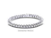 Diamond Traces D SB946 300 0215 18K White Gold 4 Prong Setting 3.00 Carat Total Natural Diamonds Trellis Tennis Bracelet