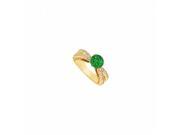 Fine Jewelry Vault UBJ7428Y14DE 101RS8 Emerald Diamond Engagement Ring 14K Yellow Gold 1.50 CT Size 8