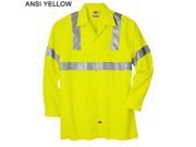 Dickies VL100AY LT High Visibility ANSI Class 2 Long Sleeve Work Ansi Yellow Shirt Large Tall