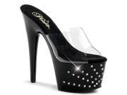 Pleaser STBUR701_C_B 6 2.75 in. Platform Slide Shoe Black Clear Size 6