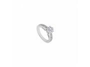 Fine Jewelry Vault UBJS1190AW14CZ Diamond Princess Cut CZ Engagement Ring in 14K White Gold 1.50 CT TGW