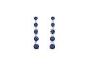 FineJewelryVault UBER1605W14S 101 Blue Sapphire Journey Earrings 14K White Gold 2.00 CT TGW