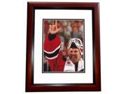 8 x 10 in. Martin Brodeur Autographed New Jersey Devils Photo 3X Stanley Cup Champion Mahogany Custom Frame