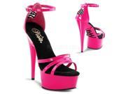 Pleaser DEL662_HP_M 6 1.75 in. Platform Sandal Shoe Hot Pink Size 6