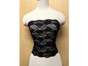 Ally Rose Toppers tl s black 12 in. Long Stretchy Lace Bandau Tube Top Topper