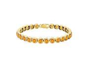 Fine Jewelry Vault UBBRAGVY600BZCT 25 Carat Citrine Tennis Bracelet with 18K Yellow Gold Vermeil in Sterling Silver Bezel Setting