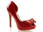 Fabulicious LUMINA32_R 10 1 in. Platform Peep Toe Dorsay Pump with Bow Red Size 10