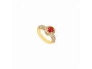 Fine Jewelry Vault UBJ8518Y14DR 101RS4 Ruby Diamond Engagement Ring 14K Yellow Gold 1.25 CT Size 4