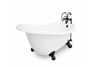 American Bath Factory T020F OB Marilyn 67 in. White Acrastone Bath Tub Small