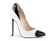 Pleaser SEXY22_W B 7 Spectator Pump Shoe with Cutout White Black Size 7