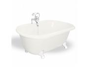 American Bath Factory T070F WH B Melinda 60 in. Bisque Acrastone Bath Tub Small