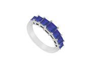 FineJewelryVault UBJ1590W14S 101 Blue Sapphire Ring 14K White Gold 2.25 CT TGW Size 7