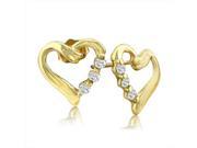 SuperJeweler 10K 0.15 Ct. Diamond Heart Earrings Yellow Gold