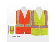 3asafety C2951 3XL Lime Multi Pocket Vest Mesh Back 3XL