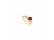 Fine Jewelry Vault UBJ2244Y14DR 101RS5 Ruby Diamond Engagement Ring 14K Yellow Gold 1.75 CT Size 5