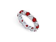 FineJewelryVault UBPTR300DR22615 101 Diamond and Ruby Eternity Band Platinum 3.00 CT TGW Size 7