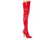 Pleaser SED3000_R 10 Plain Stretch Thigh Boot Red Size 10