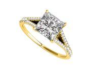 Fine Jewelry Vault UBNR50660Y14CZ CZ Solitaire Engagement Ring in Yellow Gold