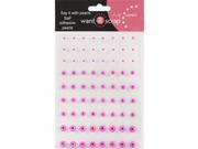 Want2Scrap Self Adhesive Pearls 72 Pkg Hot Pink