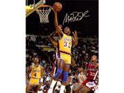Real Deal Memorabilia MJohnsonPSA11x14 1MF Magic Johnson Autographed Los Angeles Lakers 11 x 14 Photo Mahogany Custom Frame