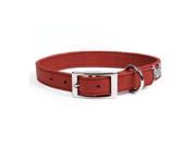 Rockinft Doggie 844587012458 .5 in. x 12 in. Leather Collar Plain Red