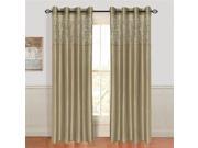 Lavish Home Karla Laser Cut Grommet Curtain Panel Taupe