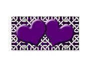 Smart Blonde LP 7535 Purple White Chic Hearts Link Print Oil Rubbed Metal Novelty License Plate