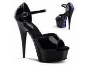 Pleaser ECP622_BS_PWCH 8 1.75 in. Cut Out Platform Wrap Around Sandal Black Silver Size 8