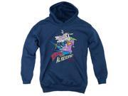 Trevco Cow Chicken Super Cow Youth Pull Over Hoodie Navy Small