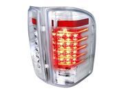 Spec D Tuning LT SIV07CLED RS LED Housing Tail Lights for 07 to 12 Chevrolet Silverado Chrome 12 x 11 x 18 in.