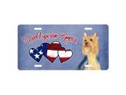 Carolines Treasures SS5048LP Woof If You Love America Silky Terrier License Plate