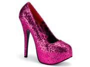 Bordello TEE06G_HP 11 Glitter Concealed Platform Pump Shoe Hot Pink Size 11