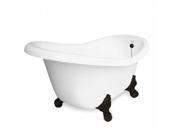 American Bath Factory T011A OB Ascot 60 in. White Acrastone Tub Drain Old World Bronze Metal Finish Large