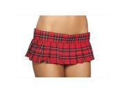Roma Costume 14 SK108 Red S 6 In. Pleaded Plaid Skirt Small Red Plaid