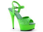 Pleaser DEL609UVG_NGN_M 8 1.75 in. Platform Ankle Strap Sandal Lime Green Size 8
