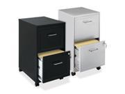Lorell LLR16872 Steel Mobile File Cabinet 2 DR 14.25 in. x 18 in. x 24.5 in. BK