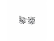 Fine Jewelry Vault UBERP020AARDW14D 4 Prong Set Natural Diamond Stud Earrings in White Gold 2 Stones