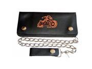 Leather In Chicago LICWB2 B 01 Bifold Chain Wallet 7.5 x 3.5 in. True Biker